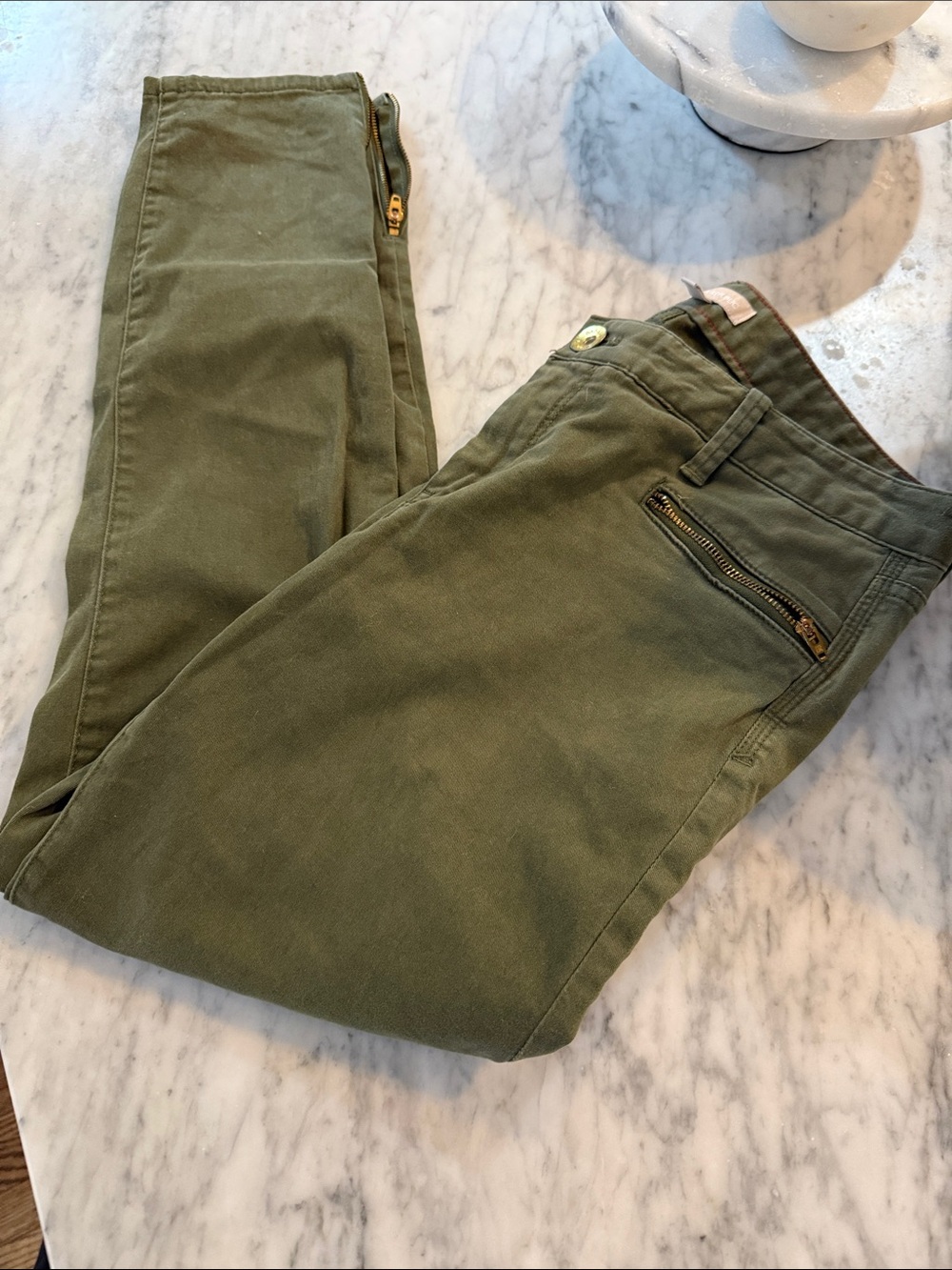 Banana Republic Olive Green Pants with Brass Button
